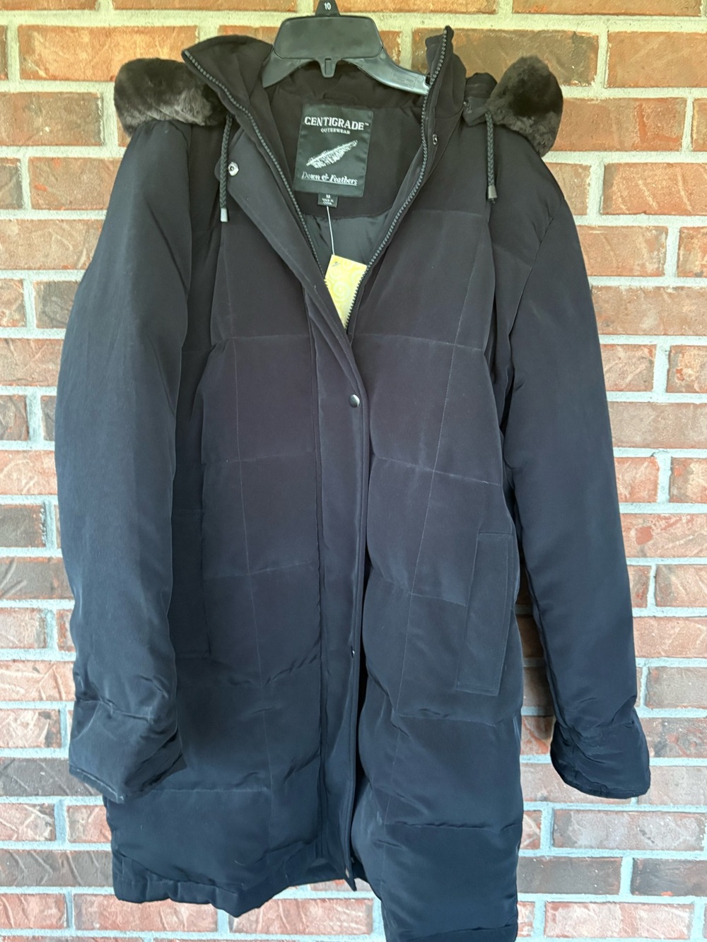 NWT Centigrade Outerwear Women’s Black Puffer Coat - Quilted Jacket, 3ft long